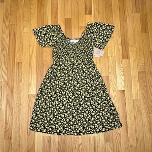 Eden & Olivia Black and Yellow Floral Midi Dress